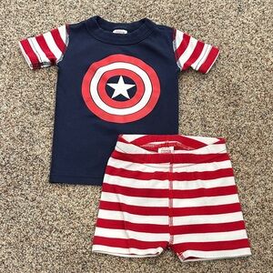 Hanna Andersson Navy and Red Striped Kids Pajama Set